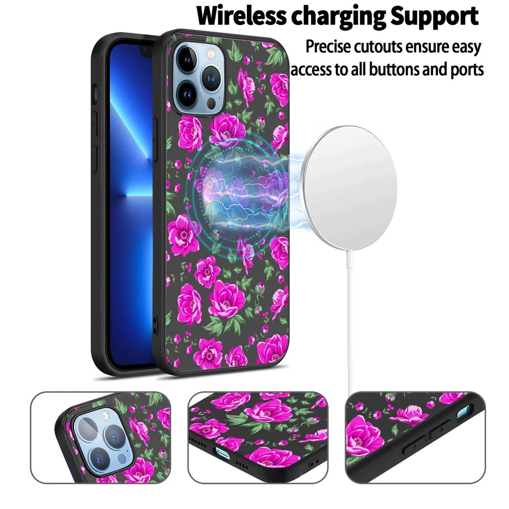 Phone Case For Apple iPhone 14 Pro Max 13 12 15 Flower Lace Protective TPU Cover