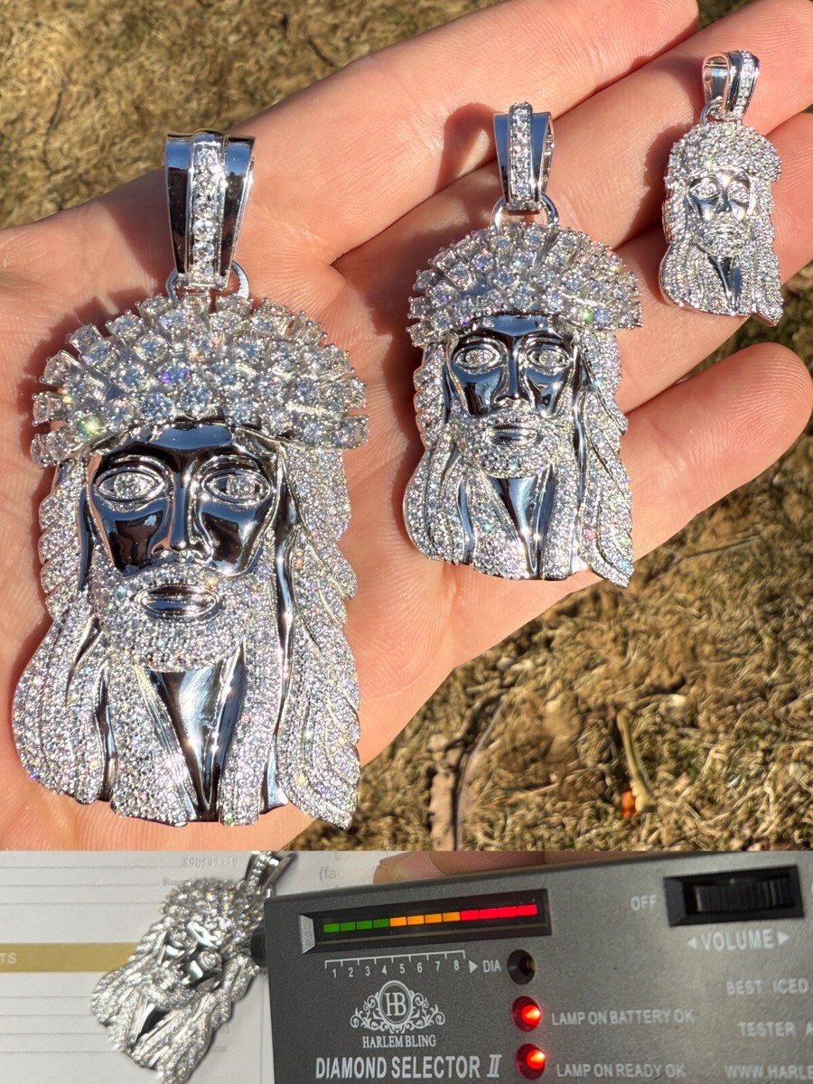 Jesusクラウンネックレス新しい大きなシルバーカラーIced Outペンダント30インチネックレス8?mmキューバスタイルチェーン 並行輸入 Jesusクラウンネックレス新しい大きなシルバーカラーIced Outペンダント30インチネックレス8?mmキューバスタイルチェーン 並行輸入