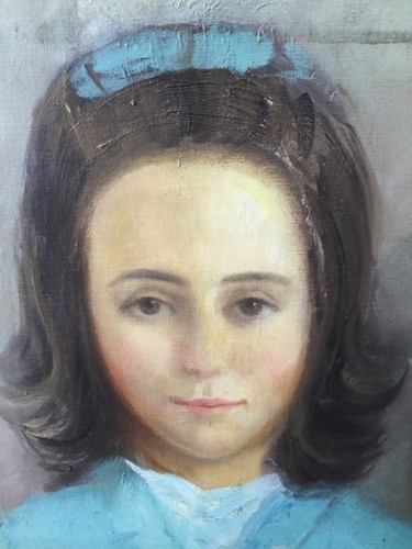 Enchanting Portrait of a Girl on canvas in most beautiful blue tones - Picture 5 of 12