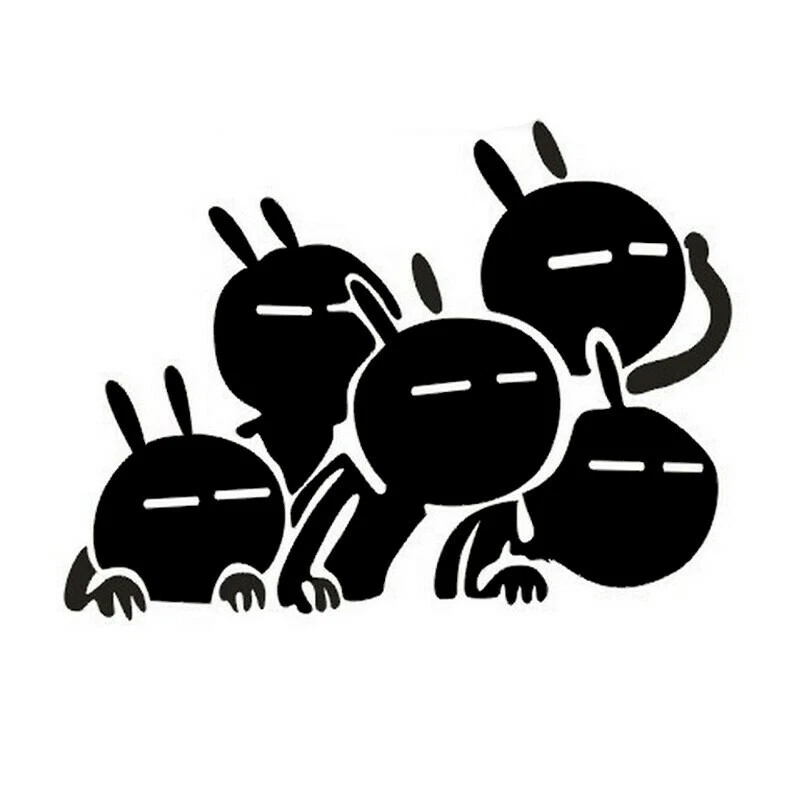 2x Autoaufkleber Schwarz Lustigen Kaninchen 29 cm x 17 cm universal - Bild 2 von 2