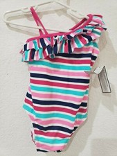 NWT BABY GAP Girls Multi Color One Shoulder Ruffle Bathing Suit Swimsuit 4 yrs