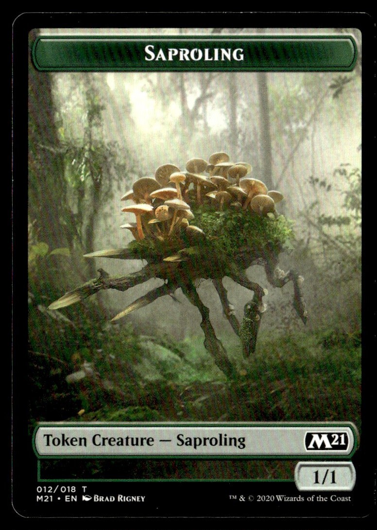 2020 MTG Core Set 2021 Common #12 Saproling Token - Green Creature Token