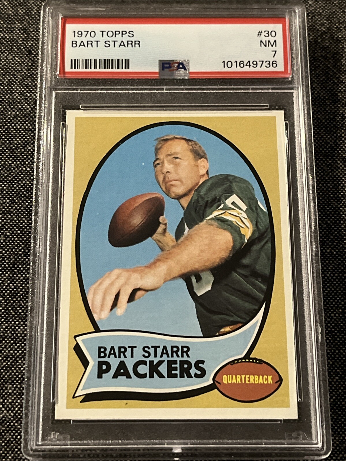 1970 Topps Football Bart Starr PSA 7 NM Green Bay Packers Card #30