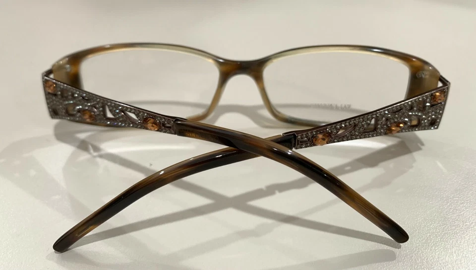 NEW AUTHENTIC VALENTINO 5613/U OAIB HAVANA BEIGE RHINESTONE  EYEGLASSES FRAME - Image 4 of 4