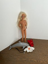 Vintage 1994 Mattel BAYWATCH Barbie Lifeguard Barbie Doll Dolphin Accessories