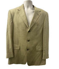 Vintage Austin Reed Sport Coat Blazer Mens 42 Tan Plaid USA Made