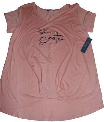 ~NWT Women's SCARLETT Happy Easter Short Sleeve Top! Size Large Super Cute FS:)~