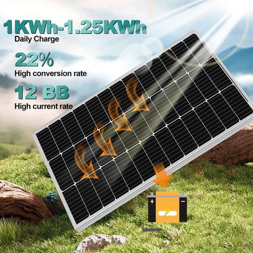 Solar Panel 100W Monocrystalline 12V High efficiency RV Marine off grid for Home - Picture 1 of 12