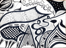 Dipinto Figura Astratta Originale Astrazione Firmato Arte Ucraina Artista 5,8x8,3"