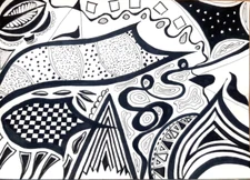 Original Painting Figures Abstact Abstraction by Artist 5.8×8.3" Signed