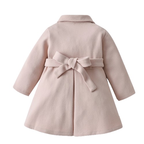 Kids Baby Girls Dress Coats Cloak Button Jacket Outerwear Winter Trench Peacoat - Picture 3 of 10