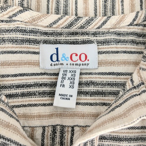 Denim & Co. Striped Pullover Top w/ Fringe Detailing Neutral Womens Size XXSmall - Picture 5 of 7