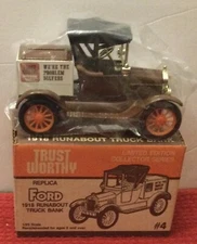 Trust Worthy 1918 Ford Runabout Truck Coin Bank Limited Edition #4 NEW