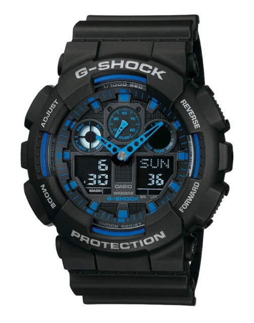 Casio G-Shock GA-100-1A2 50 mm NNoir en Resine Montre pour Homme