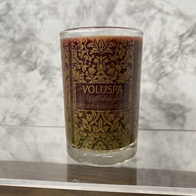Voluspa Holiday Ginger Vanilla Clove Candle  - 4 Oz ~45 Hour Burn Candle Retired