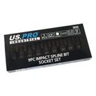 US PRO Impact Spline Bit Sockets Set 3/8" Drive Short Impact M4 - M14 Key Bergen