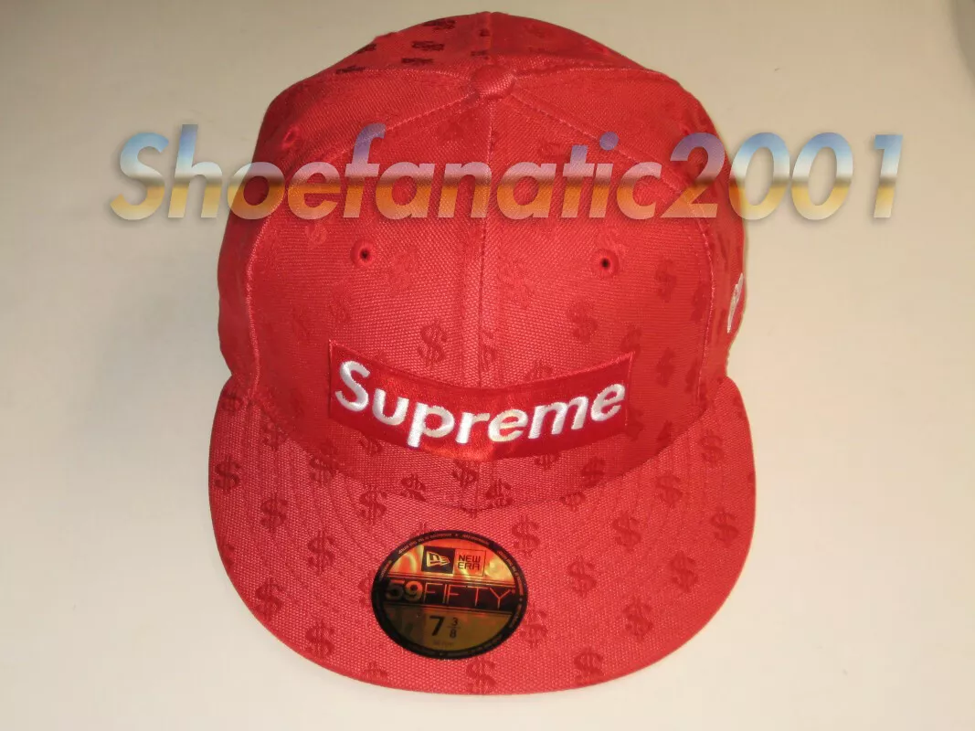 Supreme New Era Monogram Box Logo Fitted Hat 7 3/8 Red World