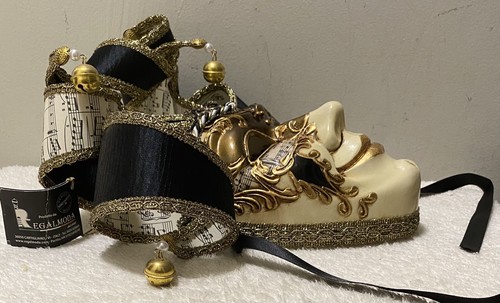 Autentica maschera completa VENEZIA originale dipinta a mano Made Italy note musicali campane - Foto 4 di 8