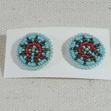 Handmade Wedding Basket Beaded Post Earrings