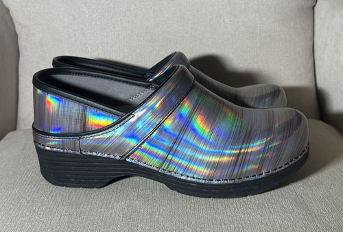 Dansko LT Pro Prism Metallic Silver Clogs Nursing Shoes Women 40 EUR 9.5-10 US - Picture 6 of 21