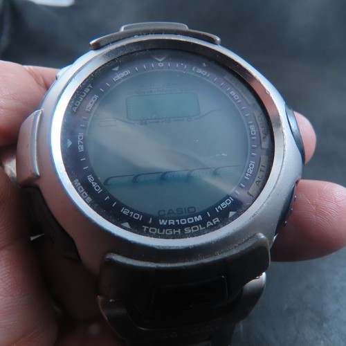 Titanium PRG-50 Casio Pro Trek Tough Solar Quartz Men Watch For Part Or Repair