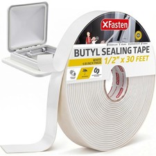 XFasten Butyl Tape White, 1/2 in x 30 ft x 1/8 in   Easy-to-Work-with Automotive