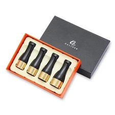 Galiner Golden Pure Copper Cigar Holder Mouthpiece Nozzle 4 Sizes With Gift Box