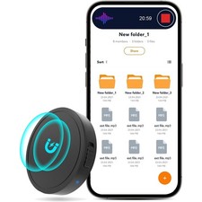 Sleek 128GB Voice Recorder: 1600 Hours HD Audio Capture  USB-C Connectivity