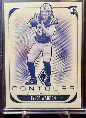 2025 Panini Phoenix Contours White Shimmer Tyler Warren RC CASE HIT #14 Colts