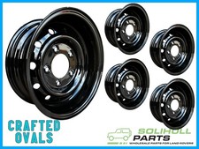 16" BLACK Wolf Style HD Steel Wheels ET0 for Land Rover Defender 90 110 130 x 5