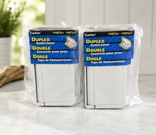 Set of 2 Carlon E98GHGN-CAR Horizontal GFCI Weatherproof Outlet Covers White NEW