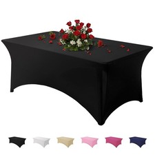 6Ft Waterproof Stretch Spandex Table Cover Elastic Fitted Tablecloth for Parties