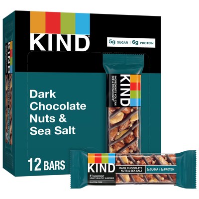 Bars, Dark Chocolate Nuts and Sea Salt, Healthy Snacks, Gluten Free, Low Suga...