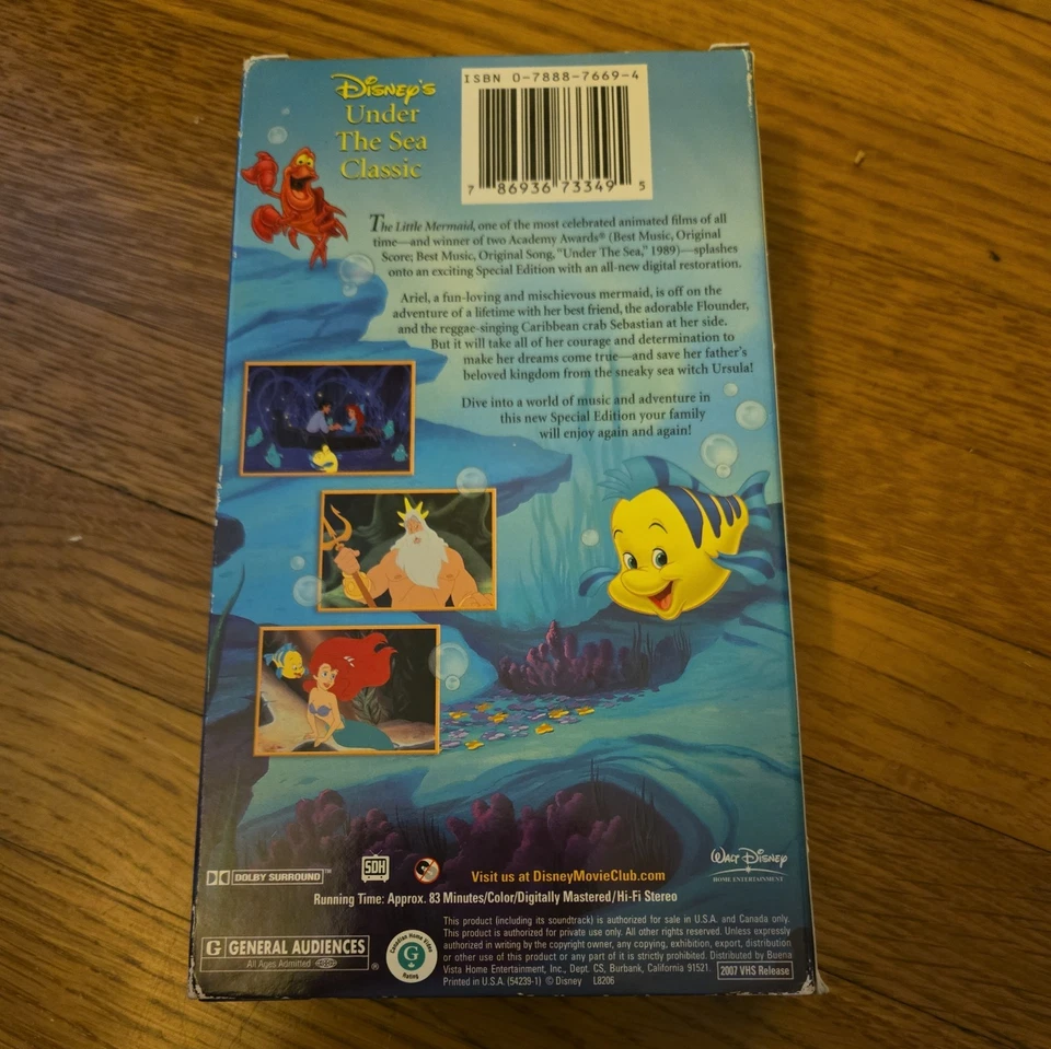 The Little Mermaid (VHS, 2007) Disney's Movie Club Slipcover RARE Late Release - Bild 2 von 4