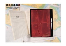 Amalfi A4 Yacht Log Book Italian Leather Journal Red Free Initial & Engraved Pen