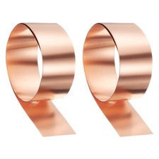 2pcs Copper Sheet Roll 0.1mm Thick Copper Flashing Strip 1.6" Width x 3.28ft