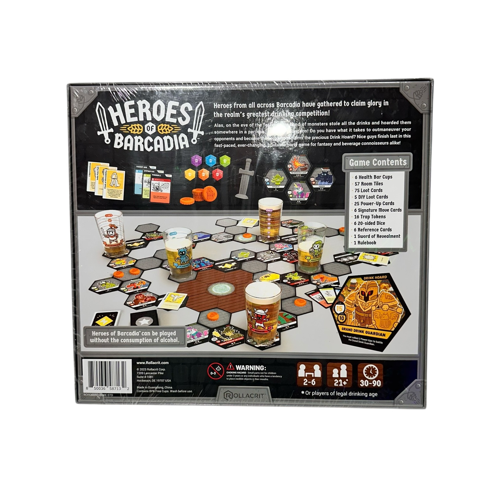 Heroes of Barcadia Board Game A Dungeon Exploration Drinking Rollacrit NEW Seal
