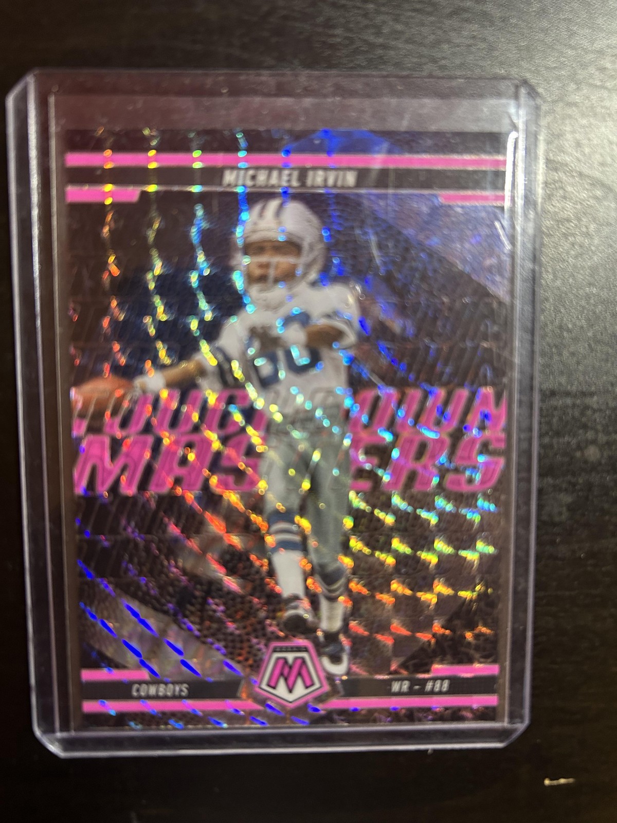 2025 Panini Mosaic #18 Michael Irvin Touchdown Masters Mosaic Pink Fluorescent