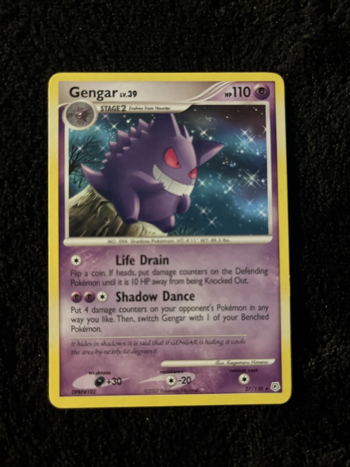 Pokémon Gengar TCG Diamond & Pearl Card 27/130 Regular Rare NM