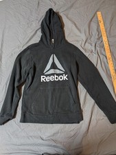 Reebok Boys Hoodie 2XL Youth 18 Long Sleeve Casual Black Polyester Pullover
