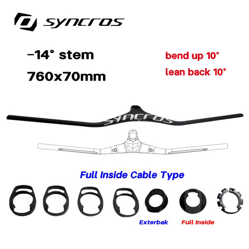 -14° Inner Bike Carbon Integrated Handlebar Carbon Stem Bicycle Fork 60-100mm - Picture 17 of 44