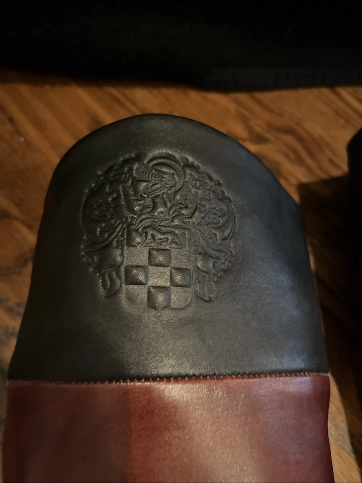 Vince Camuto Tall Leather Riding Boot Black Brown Low Heel Wide Calf Buckle 7B - Image 2 of 4