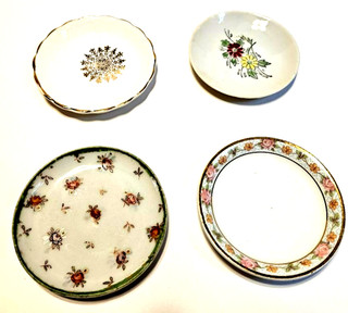 4 Vintage Porcelain Butter Pats different pattern