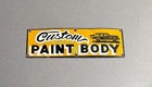 VINTAGE 18” CUSTOM PAINT BODY SHOP PORCELAIN SIGN CAR GAS OIL MOTORCYCLE
