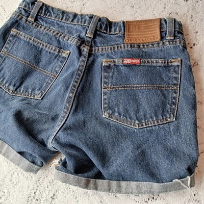Polo Ralph Lauren Saturday Cutoff Jean Shorts Womens 6 (W30) Cuffed Blue Denim