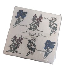 Vintage Alaska Wildflowers 24 Beverage Napkins Indian Arts & Crafts 10x10
