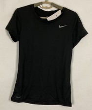 Nike Womens TShirt Black Dri Fit Short Sleeve Sz Small 34x25.5  New