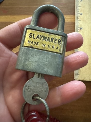Vintage Slaymaker Cylinder Padlock With Original Key Works Made In USA - Picture 6 of 6