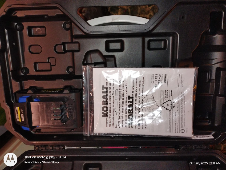 Kobalt 24v Max XTR 1/2" Impact Wrench Kit Hard Case Box & 1 Battery - Image 3 of 4