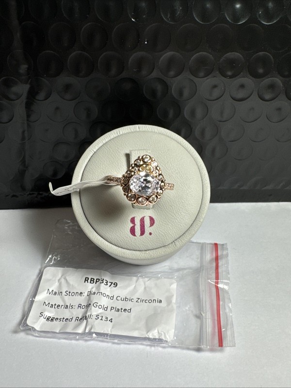 Bomb Party April Birthday Retro 2021 Sz 6 Ring (RBP3379) Diamond CZ Rose Gold